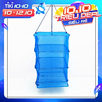 Giỏ Treo/Lồng Lưới Treo Phơi Cá 4 Tầng Có Thể Xếp Gọn Kích Thước 35x35x65cm- Chính Hãng