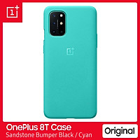 Newest Original OnePlus 8T Phone Case Sandstone Bumper Case Protective Cover Simple Design Black/Cyan