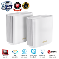 Hệ Thống MESH WI-FI 6 ASUS XT8 (W-2-PK) ZenWiFi Chuẩn AX6600 3 Băng Tần- Hàng Chính Hãng