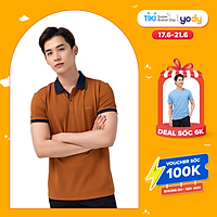 Áo Polo YODY Nam Cafe Phối Nẹp Trẻ Trung Chống Tia UV Hữu Hiệu - APM3635