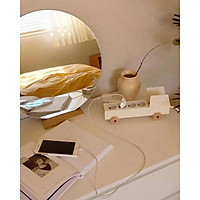 Gương Tròn Để Bàn Trang Điểm Đế Gỗ Loại To, Gương Decor