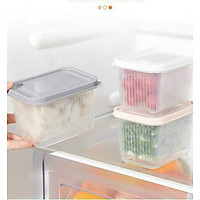 Set 3 hộp đựng thực phẩm 2 lớp hình chữ nhật - to