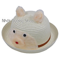Nón cói hình heo độc đáo cho trẻ em từ 1-2 tuổi - Hình heo chất liệu vải Cói