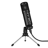 USB Computer Microphone with Mute/ Noise Reduction/ BT Connection Cardioid Condenser Mic Kit with Mini Desktop Metal