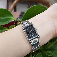 Đồng hồ cặp đôi nam nữ Halei mặt đen dây kim loại chính hãng Tony Watch 68