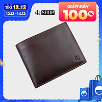 Bóp ví nam da bò thật 4U nhiều ngăn đựng tiền và thẻ tiện dụng F108 (Đen - Nâu)