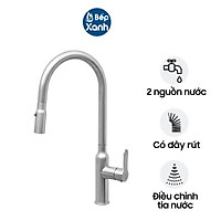 Vòi Rửa Chén Malloca K046-S - Có Dây Rút - Chất Liệu Inox 304 - Hàng Chính Hãng