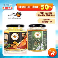 Combo Tinh bột nghệ nếp vàng 200g và mật ong rừng nguyên chất Honimore 360g - Giúp hỗ trợ cải thiện đau dạ dày, chăm sóc da, tăng cường sức đề kháng