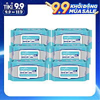 Combo 6 Gói Khăn Ướt Cồn Let-green 90 Miếng/Gói