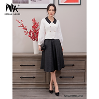 Áo Ký Giả Tay Dài Nữ NK FASHION Thiết Kế Bo Tay Áo, Cổ Bẻ Cùng 2 Hàng Cúc Lịch Sự Snag Trọng, Chất Vải Cao Cấp NKSM2111001