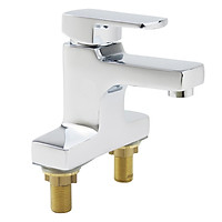 Vòi Lavabo nóng lạnh 2 chân Đồng mạ Chrome Eurolife EL-SUN 03 (Trắng bạc)