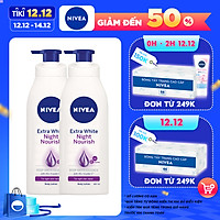 Bộ đôi Sữa Dưỡng Thể Trắng Da Nivea Ban Đêm (400ml) - 88126
