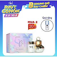 Combo Tinh Chất Ủ Cấy Trắng Kèm Viên Nâng Cơ Căn Bóng Da Mặt SHE QUEEN - Solife (Tặng Máy Massage Nâng Cơ)