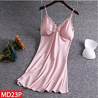 Đầm Ngủ HISEXY Lụa Satin Phối Ren Kèm Mút Ngực MD23