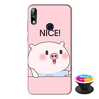 Ốp lưng điện thoại Asus Zenfone Max Pro M2 hình Heo Con Xinh Xắn tặng kèm giá đỡ điện thoại iCase xinh xắn - Hàng chính hãng