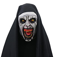 Halloween Horror Scary Nun Mask Terrifying Atmosphere Female Ghost Face Headgear Party Accessories