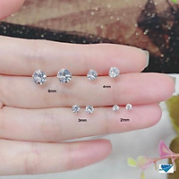 BÔNG TAI NỮ NỤ ĐÁ 2MM-6MM BẠC TA VỀ NHIỀU