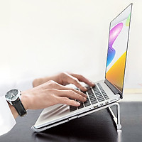 Giá Đỡ Laptop Kim Nhôm Cao Cấp Để Bàn Tản Nhiệt - Gấp Gọn Tiện Lợi - Mang Đến Góc Độ Nhìn Khoa Học Khi Làm Việc Học Tập-Hàng Chính Hãng