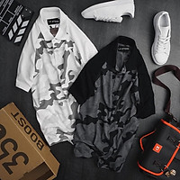 Polo nam - Áo thun Polo N.look họa tiết Camo 2 màu Đen - Trắng