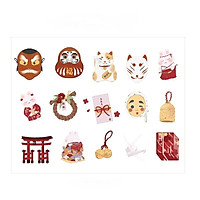 Hộp 45 hình dán sticker trang trí sổ tay hình chú thỏ Gigi Box Sticker ST236