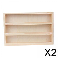 2x3 Ties Desktop Storage Rack Mini Tabletop Bookcase File Tape Holder Wood