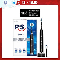 Bàn Chải Điện P/S S100 PRO - Công Nghệ Sóng Âm, Chải Sạch Mảng Bám Tới 10X - Đen Nhám