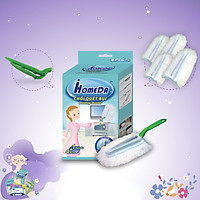 Chổi quét bụi tĩnh điện Ihomeda ( 1 cán + 4 bông lau) - iHomeda Static Dusting Duster ( 1 Mop + 4 Cleaning Dry Cottons )