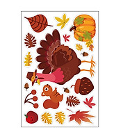 Window Sticker Maple Leaf Stickers for Autumn Thanksgiving Window Refrigerator Decoration
