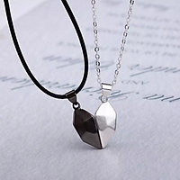 VÒNG CỔ CẶP ĐÔI HÌNH TRÁI TIM TRẮNG ĐEN DÂY CHUYỀN CẶP THỜI TRANG TRANG SỨC PHỤ KIỆN DC14