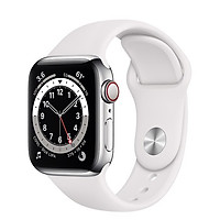 Đồng Hồ Thông Minh Apple Watch Series 6 LTE GPS + Cellular Stainless Steel Case With Sport Band (Viền Thép & Dây Cao Su) - Hàng Chính Hãng VN/A