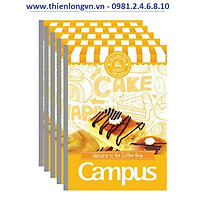 Lốc 5 quyển vở kẻ ngang 200 trang B5 Coffee Shop Campus NB-BCOF200 màu vàng