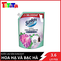 Nước lau sàn SUNLIGHT tinh dầu hương hoa hạ và bạc hà 3.6kg (túi)