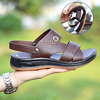 Sandal da bò đế kếp HT.NEO da bò thật 100% kết hợp đế kếp cao 3,5cm cực đẹp khâu may chân quai siêu chắc chắn (sd88)
