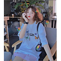 Áo thun in tay lỡ nữ phông form rộng dáng Unisex - Ulzzang mặc cặp, nhóm, lớp hình BƯỚM DIRTY_COINS BUTTERFLY