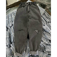 QUẦN JEANS BAGGY NỮ LƯNG CAO RÁCH FORM CHUẨN – QUẦN BÒ NGỐ XÁM CHUỘT 280