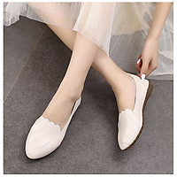 Giày lười nữ da mềm đế cao 2p