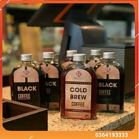 Chai thủy tinh vuông dẹp 250ml đựng cafe, nước ép nắp bạc hoặc đen - chai xén vai