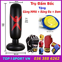 Trụ Hơi Đấm Bốc Tự Cân Bằng Kèm Bơm TẶNG KÈM Set 4 Bàn Chải Đánh Răng Than Hoạt Tính