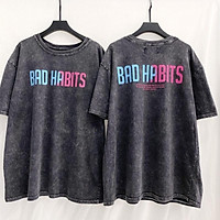 Áo Thun Tay Lỡ Unisex WASH Xám HABIT COLOR /Nam nữ unisex ️ Jaystoree