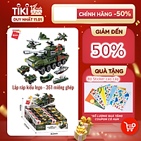 Đồ Chơi Xếp Hình 8 trong 1 - Bộ gồm 8 hộp ráp thành xe tăng Chiến Xa Lội Nước Qman 1803 - Cho bé 6Y+