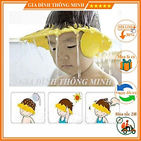 (́ ̉) Mũ tắm Bé, Nón gội đầu có vành chắn nước che tai bảo vệ, an toàn cho Bé