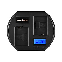 Ổ Sạc Nhanh Andoer Màn Hình LCD Đầu Cắm USB Cho Pin Sony NP-FW50 (2 Khe) - Đen