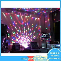 Đèn Led Quả Cầu Xoay Pha Lê Cảm Biến Nhạc, Đèn Led Quả Cầu Xoay 7 Màu Thế Hệ Mới, Thiết Kế Nhỏ Gọn, Độ Phủ Màu Và Tia Rộng, Sử Dụng Bóng Led Siêu Tiết Kiệm, Cảm Biến Âm Thanh - Vận Chuyển Miễn Phí Toàn Quốc
