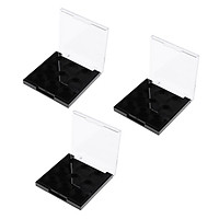 3 Pcs 9 Slots Hollow Empty Makeup Eyeshadow Palette Highlights Blusher Square Case