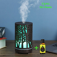 Combo Máy Khuếch Tán Tinh Dầu Cao Cấp + Tinh Dầu Sả Chanh TIDAMO - Máy Xông Tinh Dầu Chuyên Dụng Vân Gỗ Có Đèn LED Biến Đổi Màu Cực Đẹp (Giao Mẫu Ngẫu Nhiên)