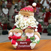 (Toponeto) Christmas Dolls Christmas Family Portrait Old Man Snowman Christmas Decorations