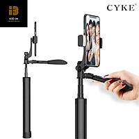 Gậy chụp hình chống rung CYKE xoay 360 độ kiêm giá đỡ 3 chân Tripod tích hợp điều khiển không dây bluetooth kèm đèn Led-Hàng Chính Hãng