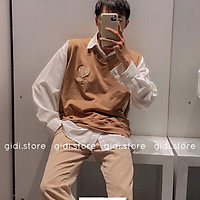 Áo Gile Heart cổ tim ️ Nam Nữ Unisex màu Nâu/ Trắng/ Đen