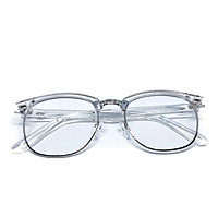Mắt kính thời trang chống bụi gọng nhựa viền kim loại vuông K3016 unisex nam nữ style giả cận, phong cách tri thức, lịch sự
