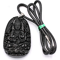 Vòng cổ Quan âm nghìn tay nghìn mắt thạch anh đen 6 cm DETES8 - Phật bản mệnh tuổi Tý - Đem lại bình an, may mắn
